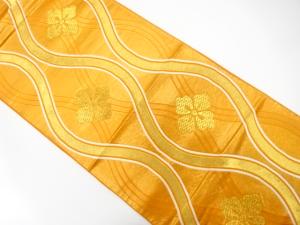 立涌に花模様織り出し　袋帯